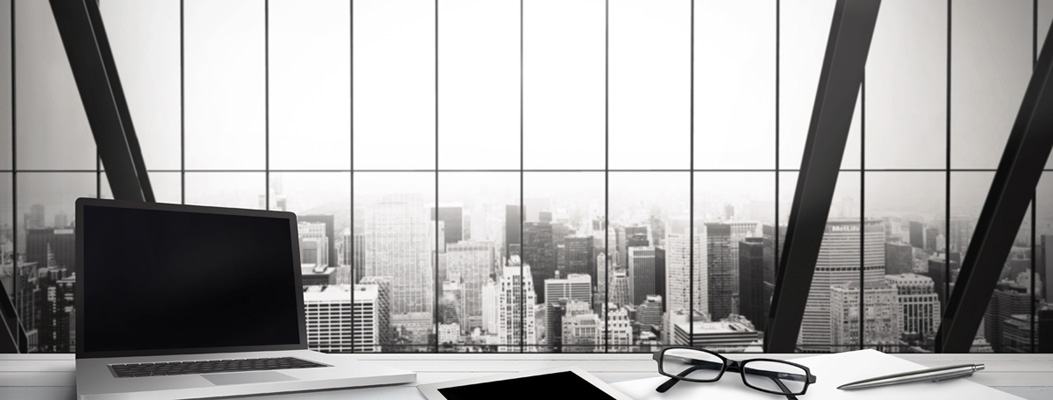 Composite image of desk